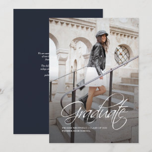 Faire-part Photo de calligraphie moderne 2022 Graduation