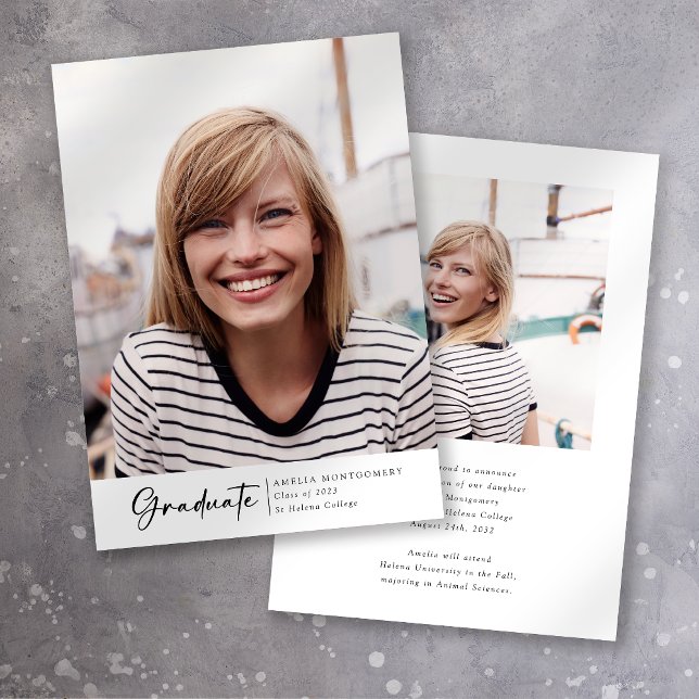 Faire-part Photo de diplômé de style moderne (Créateur téléchargé)