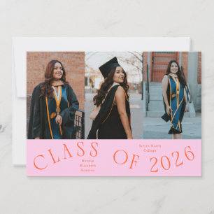 Faire-part Photo de graduation en typographie de la promotion