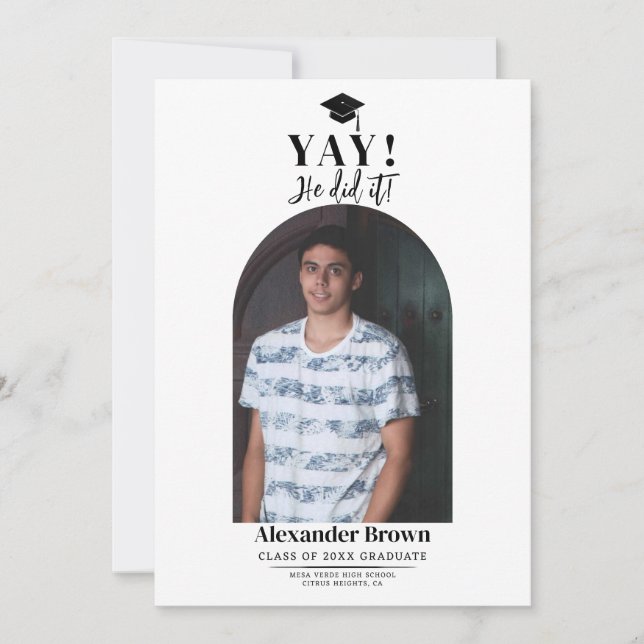 Faire-part photo de graduation minimale moderne (Devant)