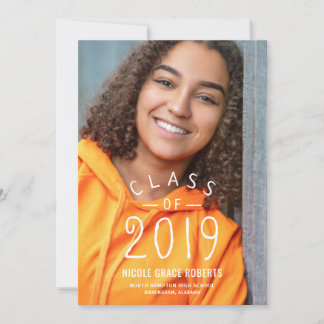 Faire-part photo de la fête de graduation avec let