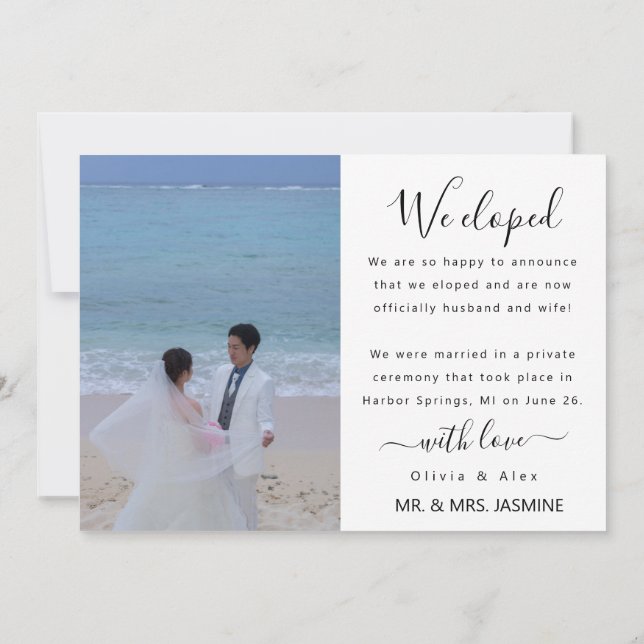 Faire-part Photo de mariage  (Dos)