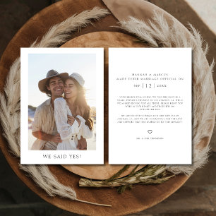 Faire-part Photo de mariage Élégant Rustique Nous avons dit o