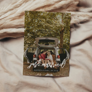 Faire-part Photo de mariage 'Just Married' écriture moderne