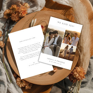 Faire-part Photo de mariage rustique Nous avons dit oui Elope