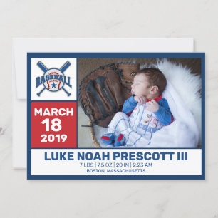 Faire-part photo de naissance au baseball