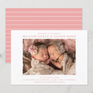 Faire-part Photo de naissance de jumelles