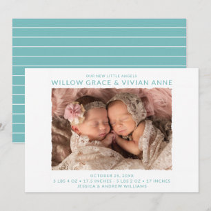 Faire-part Photo de naissance de jumelles