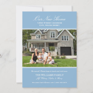 Faire-part Photo de notre nouvelle maison bleu clair