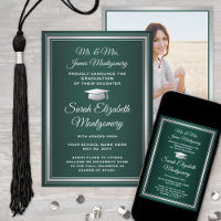 Photo de Parents Dark Green et White Graduation