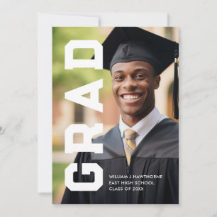 Faire-part Photo de remise de diplôme d'athlète sportif Bold