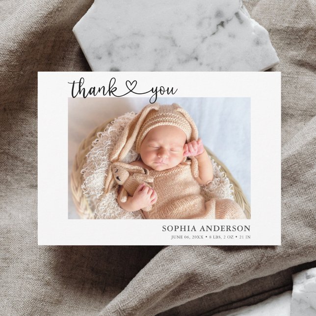 Faire-part photo de script de Merci (Créateur téléchargé)