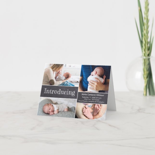 Faire-part Photo de tableau noir Naissance Présentation de Bé (Devant)