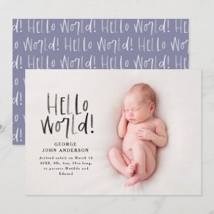 Faire-part Photo de typographie violette chic moderne