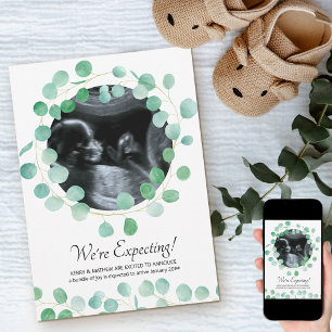 Faire-part Photo d'échographie Eucalyptus Verdure Grossesse