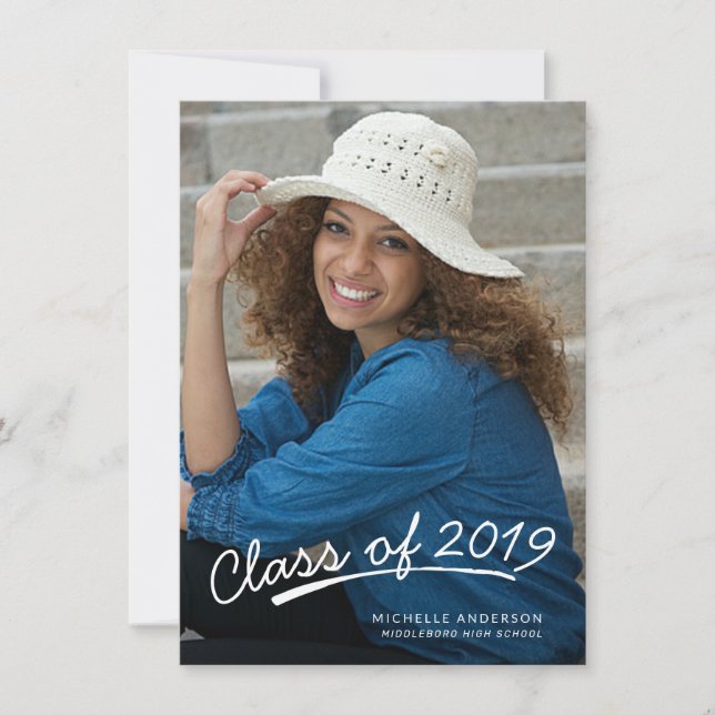 Faire-part photo Décontracté en blanc (Devant)