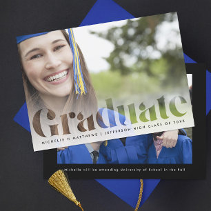 Faire-part photo dégivrée minimale pour les diplôm