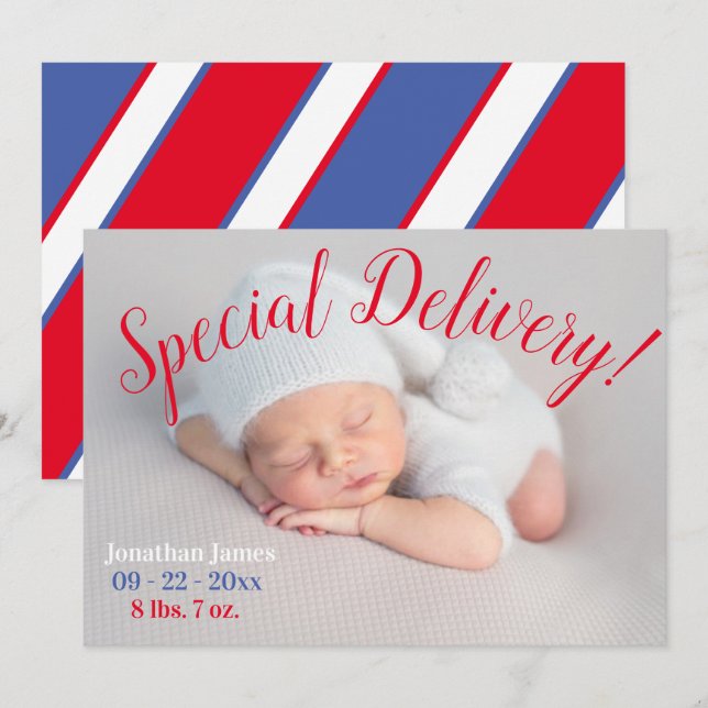 Faire-part Photo DelIvery spéciale Genre Neutre Naissance (Devant / Derrière)