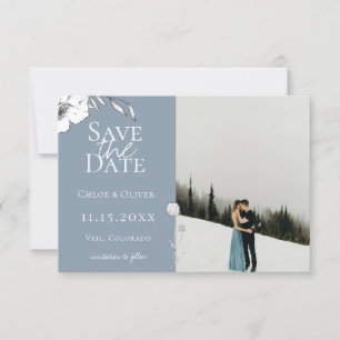 Faire-part Photo Dusty Blue Meadow Enregistrer La Date