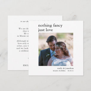 Faire-part photo Elopement minimaliste