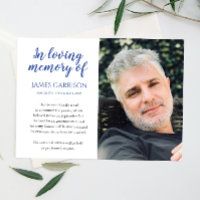 Faire-part photo en mémoire d'amour bleu