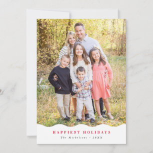 Faire-part PHOTO FAMILIALE de 2024 vague de vacances minimum