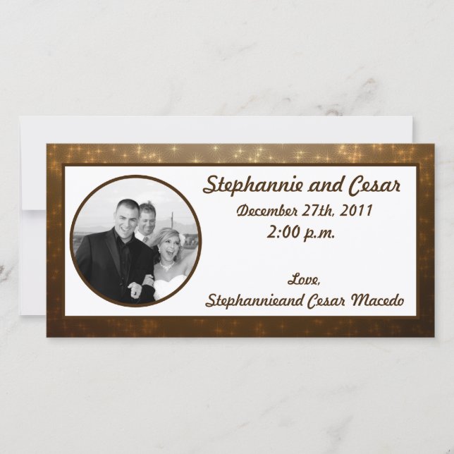 faire-part photo Fiançailles 4x8 Brown hiver (Devant)