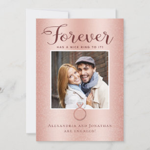 Faire-part photo Fiançailles rose Gold