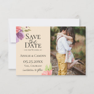 Faire-part Photo florale maladroite Enregistrer la date