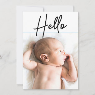 Faire-part Photo Hello moderne Introduire bébé garçon naissan