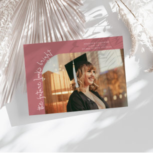 Faire-part Photo incurvé rose pour un avenir brillant