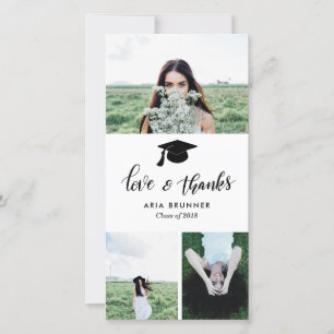 Faire-part Photo licenciée d'amour et de mercis trois moderne