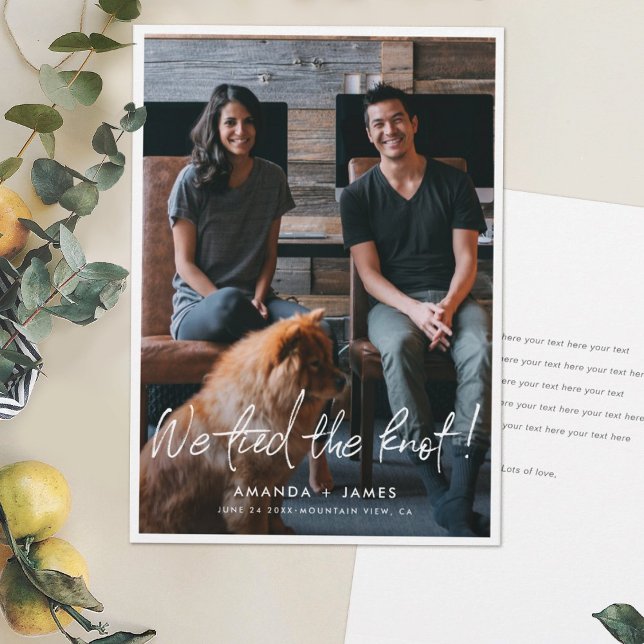 Faire-part Photo Mariage Elopement Card avec Script moderne (Créateur téléchargé)