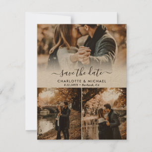 Faire-part Photo Mariage papier Kraft moderne