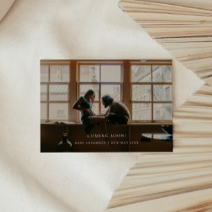 Faire-part Photo Minimaliste 'Bientôt ! ' Grossesse de bébé