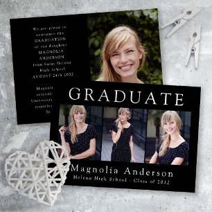 Faire-part photo minimaliste de quatrième année