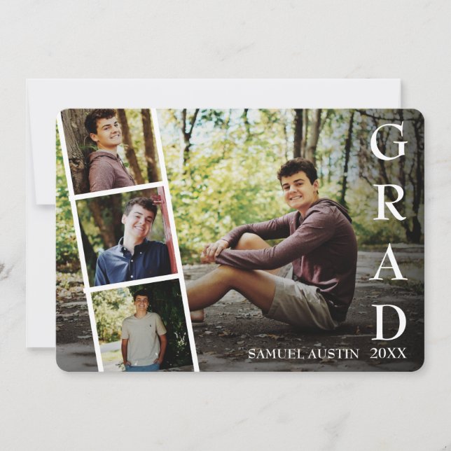 Faire-part Photo moderne Collage Film Strip Graduation Announ (Devant)