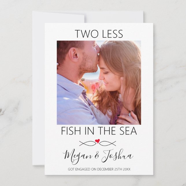 Faire-part Photo moderne | Deux Poissons De Moins Dans Le Fia (Devant)