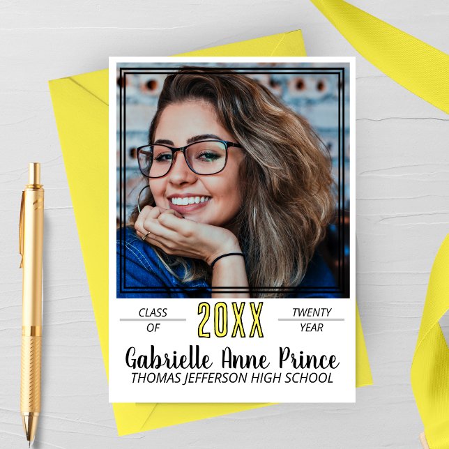 Faire-part Photo moderne encadrée d'obtention du diplôme (Créateur téléchargé)