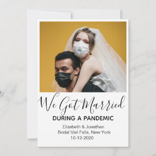 Faire-part Photo moderne mariée pendant la Mariage pandémique