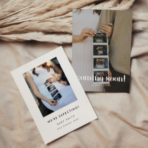Faire-part Photo moderne Nouveau bébé Bientôt Grossesse