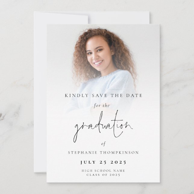 Faire-part Photo Overlay 2024 Graduation Enregistrer La Date (Devant)