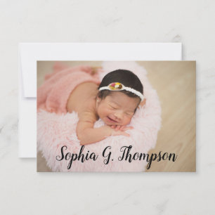 Faire-part Photo personnalisée Baby girl du nom du bébé scrip