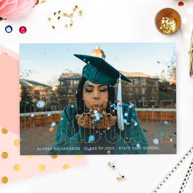 Faire-part photo pour diplômés en Parties scintill (Créateur téléchargé)
