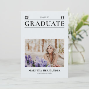 Faire-part photo simple Grey Graduation