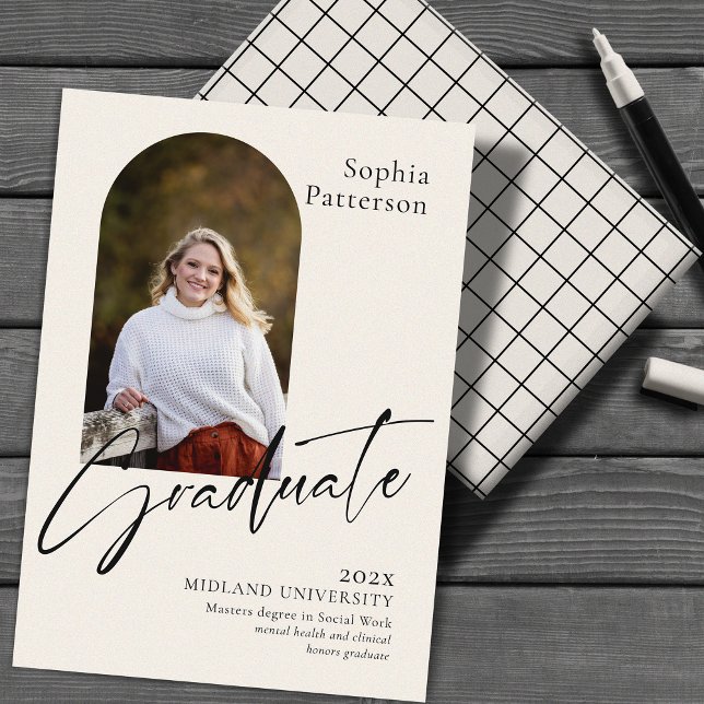 Faire-part Photo simple noir et ivoire (Créateur téléchargé)