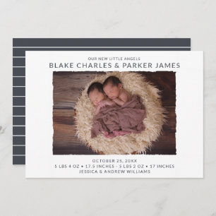 Faire-part Photo Twin Boy Naissance