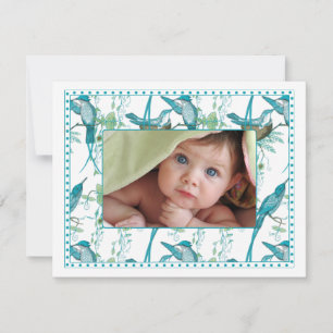 Faire-part photo vintage pour bébé famille d'oisea