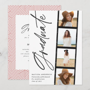 Faire-part Photographie géométrique typographie fête de gradu