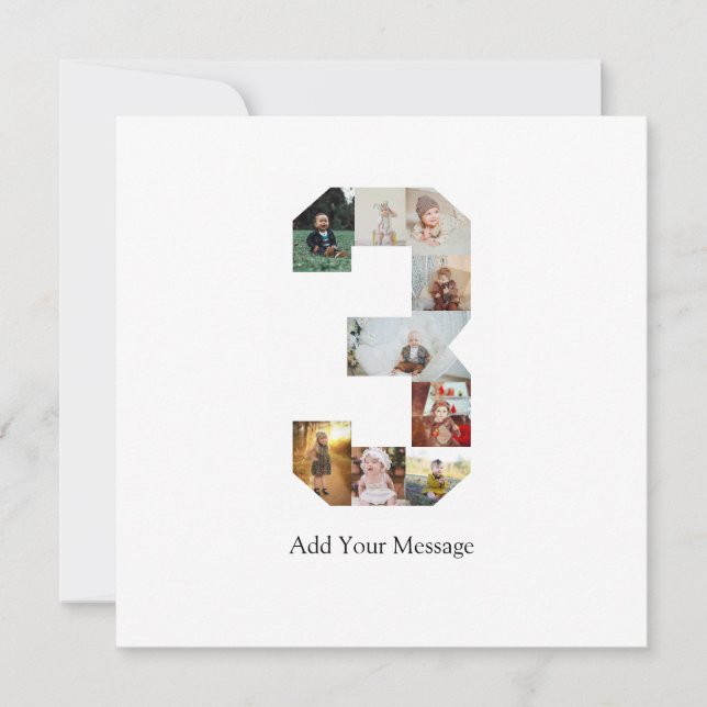 Faire-part Photomontage numéro 3 en noir et blanc (Devant)